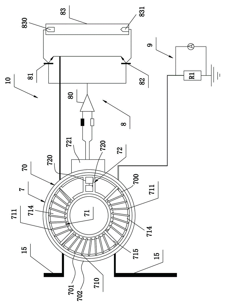 Ultrahigh voltage DC arrester state detection device with Hall sensor acting as framework
