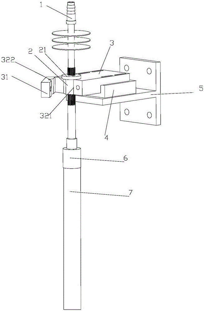 Optical fiber wiredrawing rod hanging mechanism