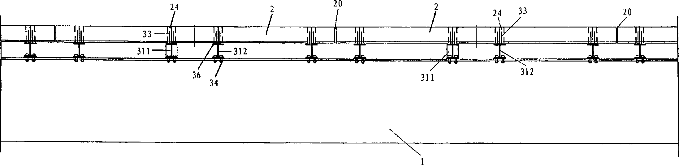 Rail structure of high-speed rail transportation