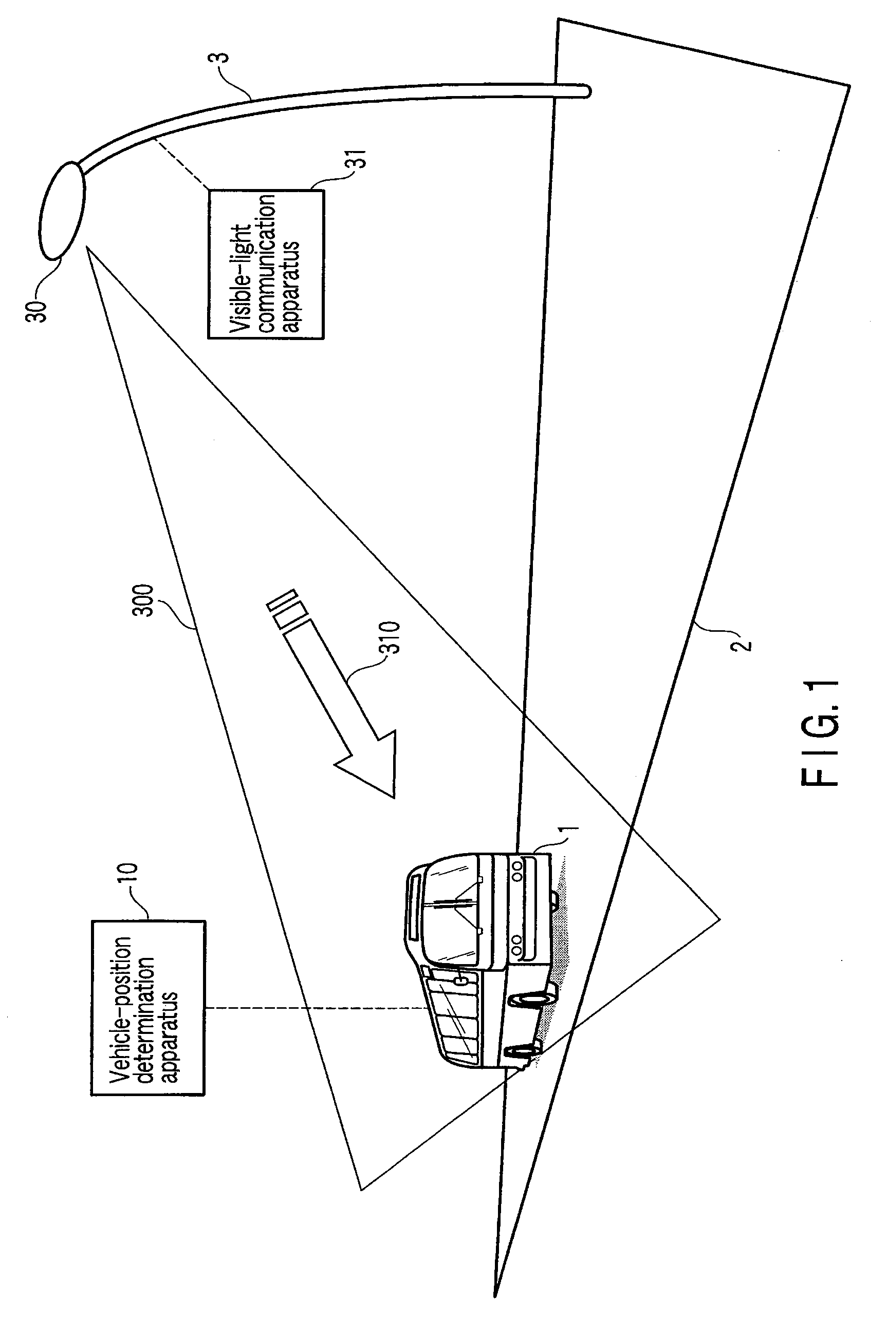 Method and apparatus for determining the position of a moving object, by using visible light communication