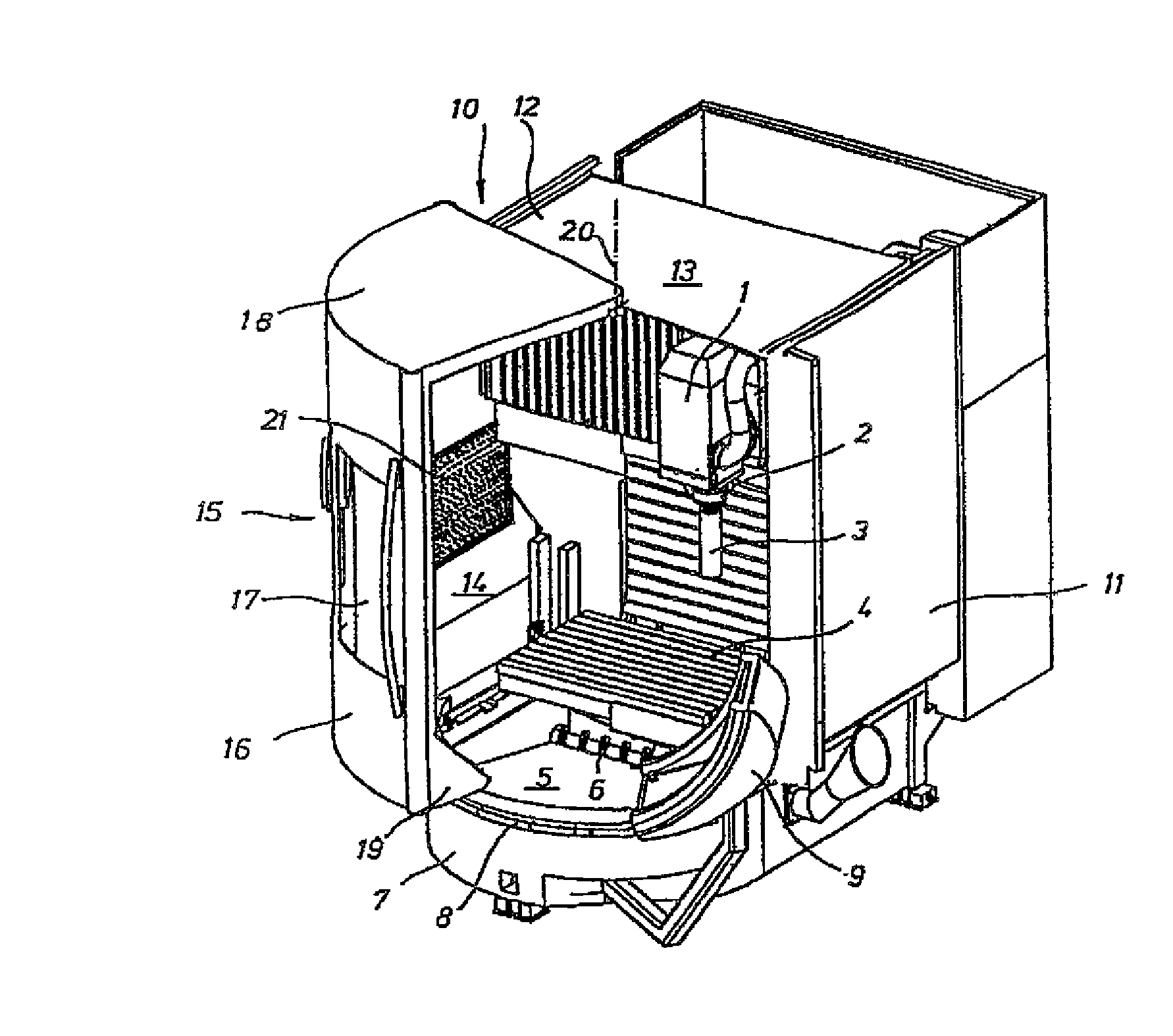 Machine tool comprising a protective cabinet and an illumination system