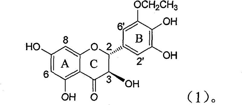 Application of B-ring ethyoxyl flavanonol in preparing medicaments for treating hepatitis B viruses