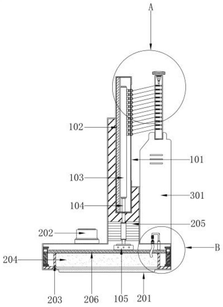 Planting device capable of achieving staged type water supplementing for early-stage planting of saplings in water-deficient and strong-sunning area