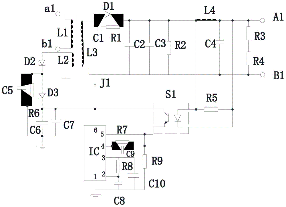 Optical coupler power sampling and voltage regulation circuit for integrated power supply