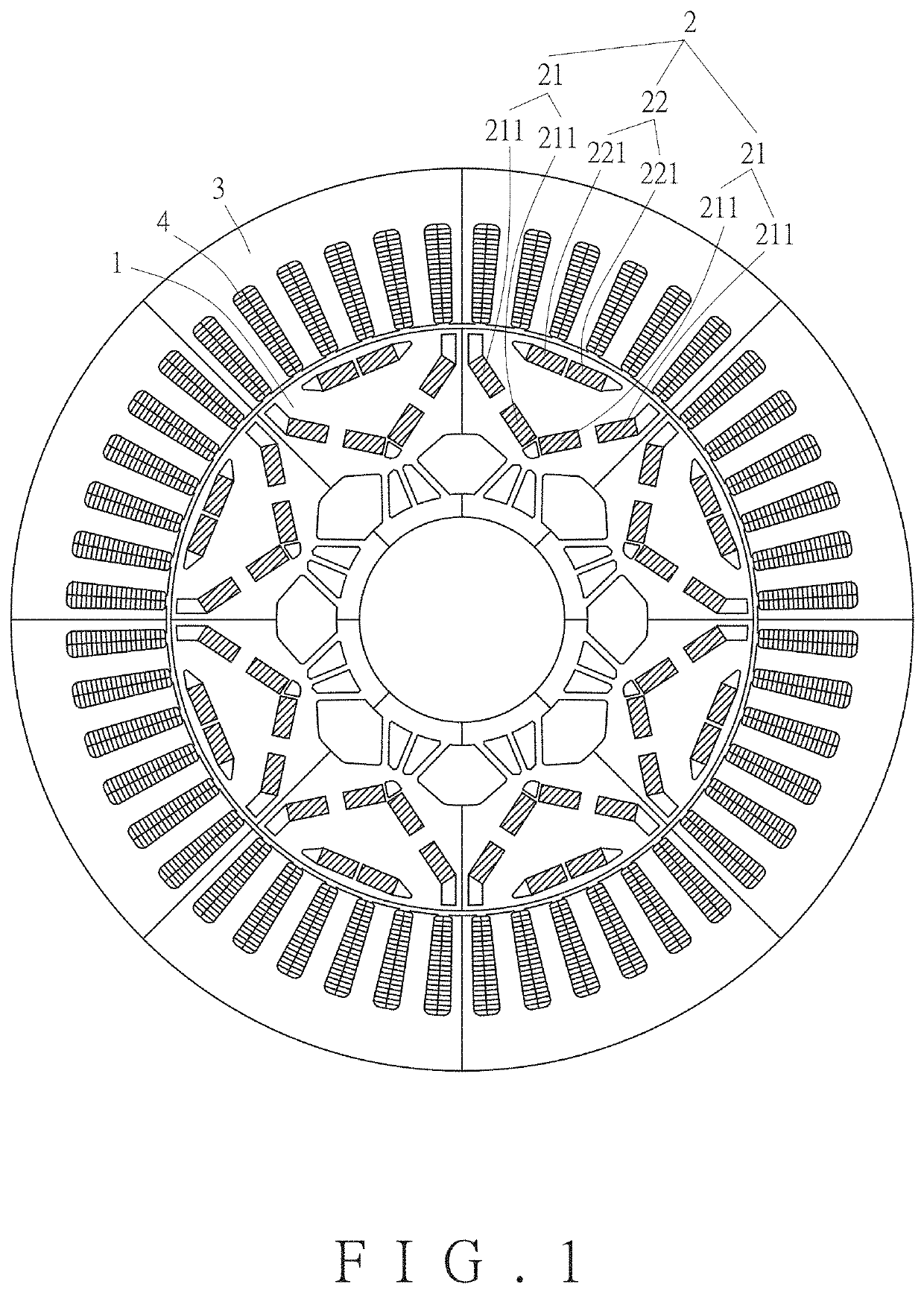 Motor and rotor structure thereof