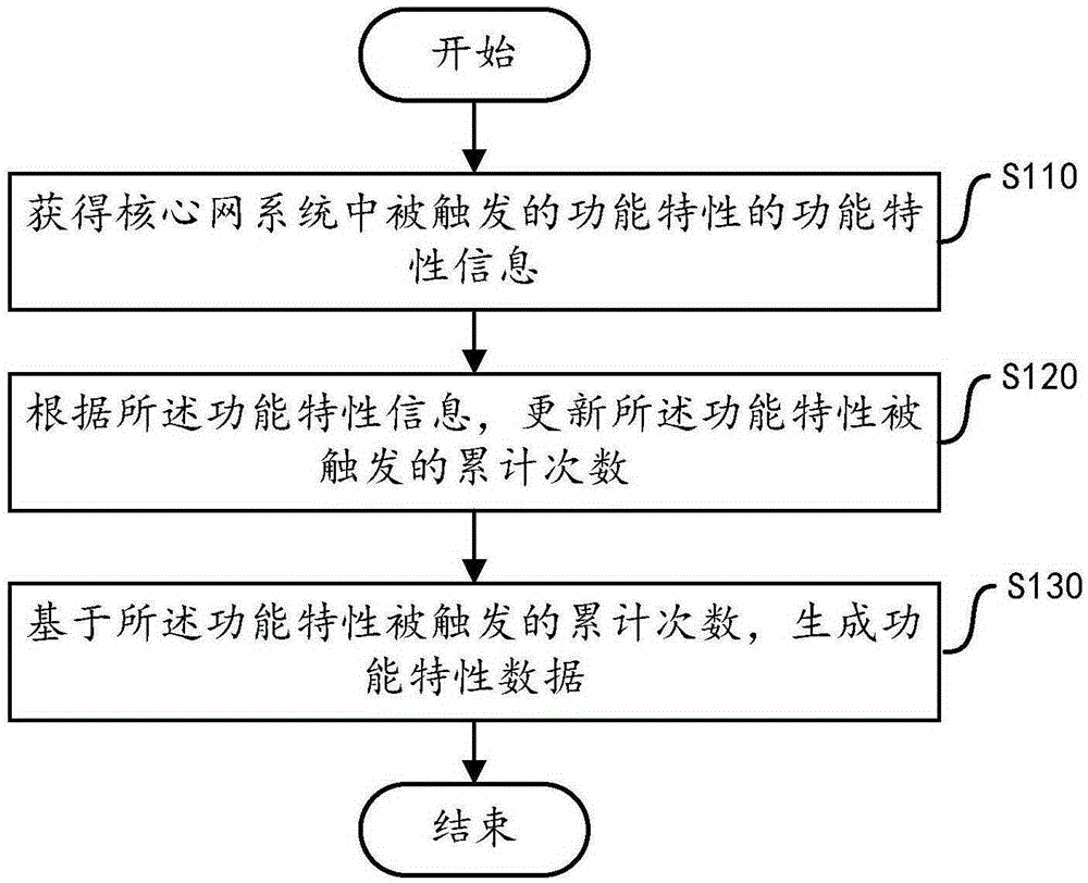 Method and device for acquiring functional characteristic data in core network system