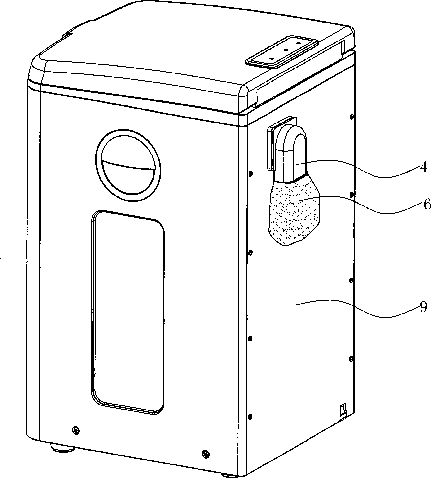 Gas-exhausting-channel device for life garbage treatment machine