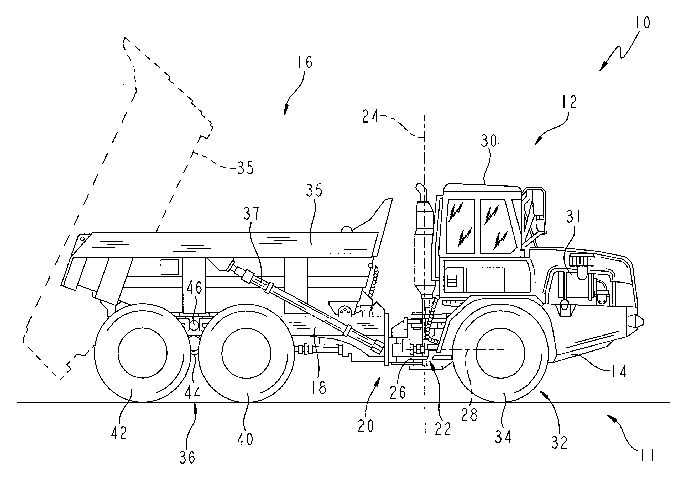 Articlulated vehicle stabilization system