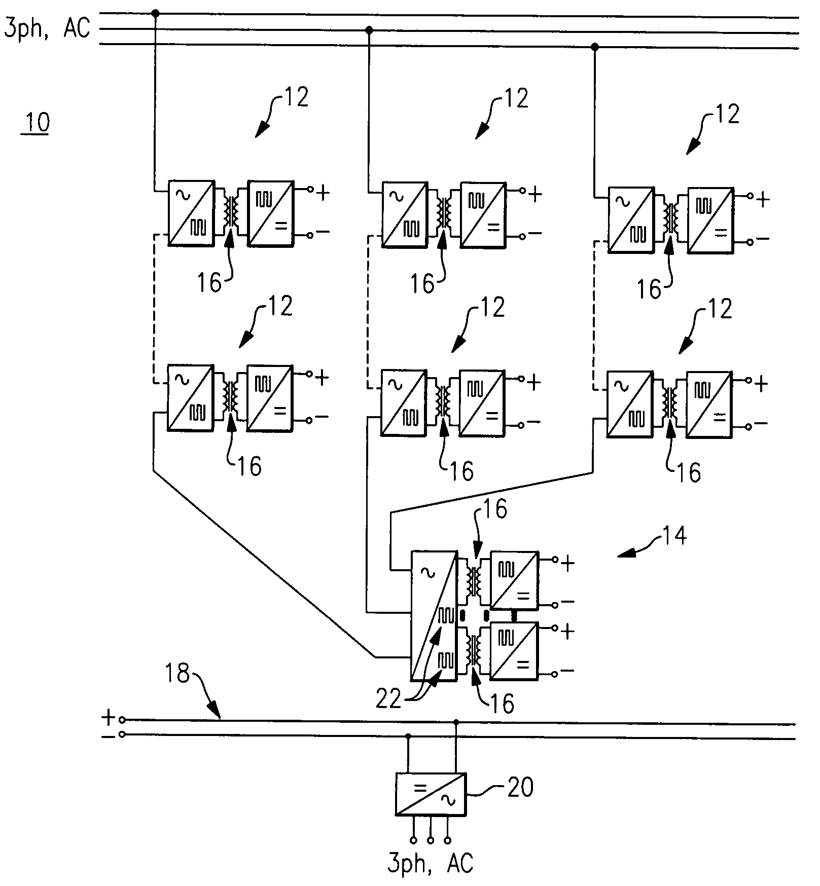 Power conversion system with galvanically isolated high frequency link