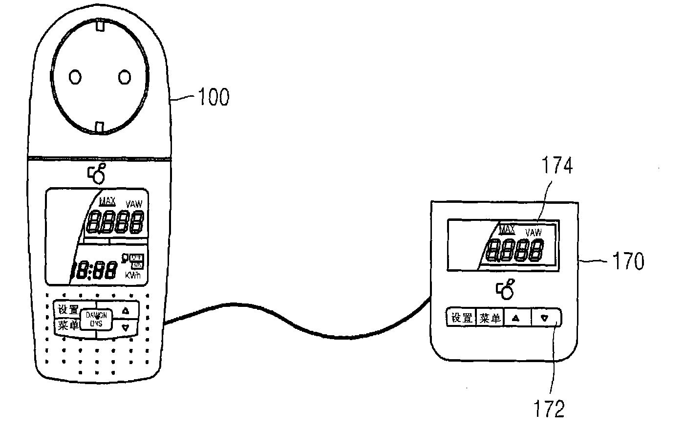 Receptacle with power-meter