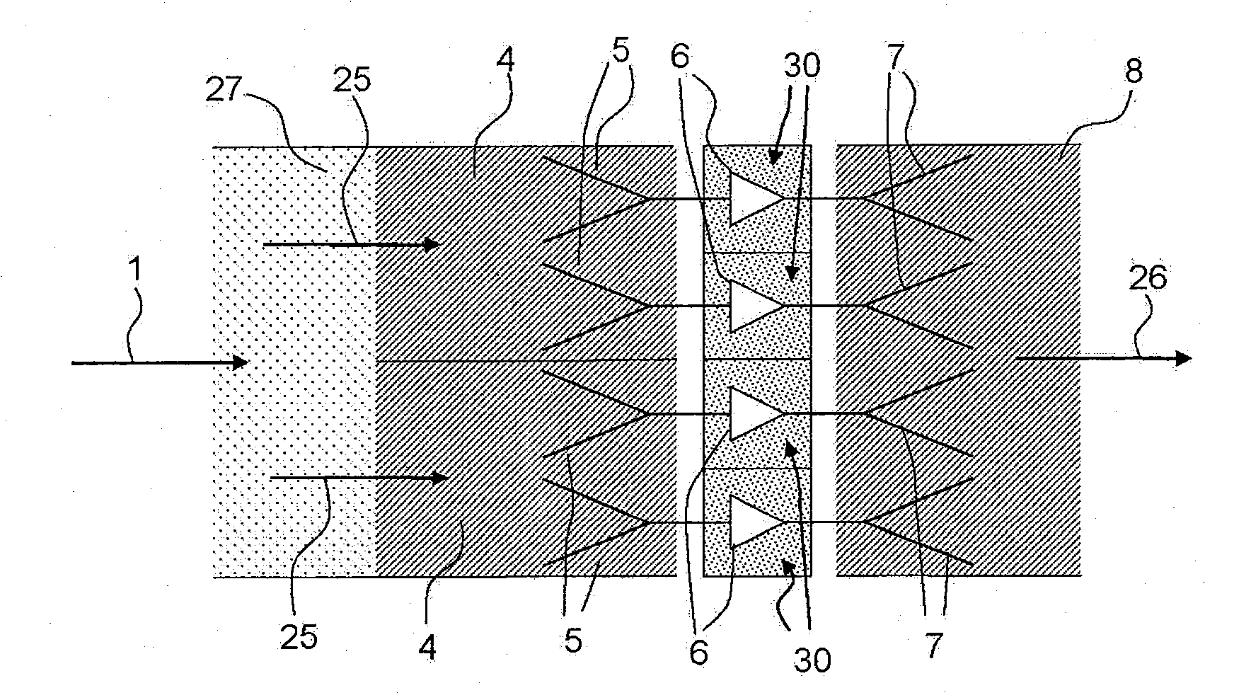 Multi-source spatial power amplifier