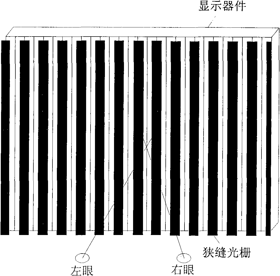 Optically controlled grating type free and stereo display device and preparation method thereof