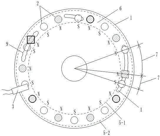 Rotary table type sensor provided with magnetic blocks with adjustable positions and magnetic fluxes for power-assisted bicycle