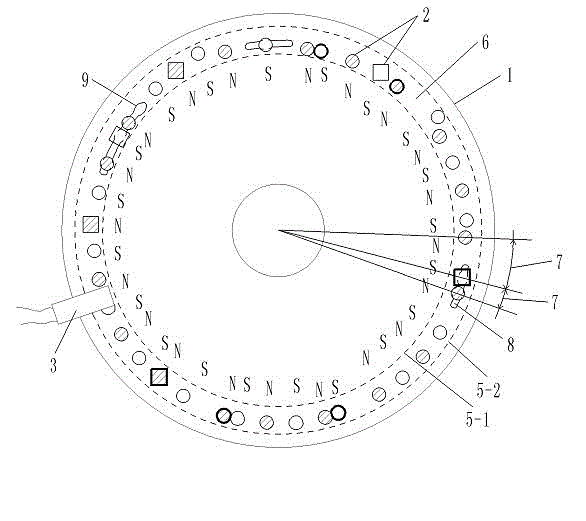 Rotary table type sensor provided with magnetic blocks with adjustable positions and magnetic fluxes for power-assisted bicycle