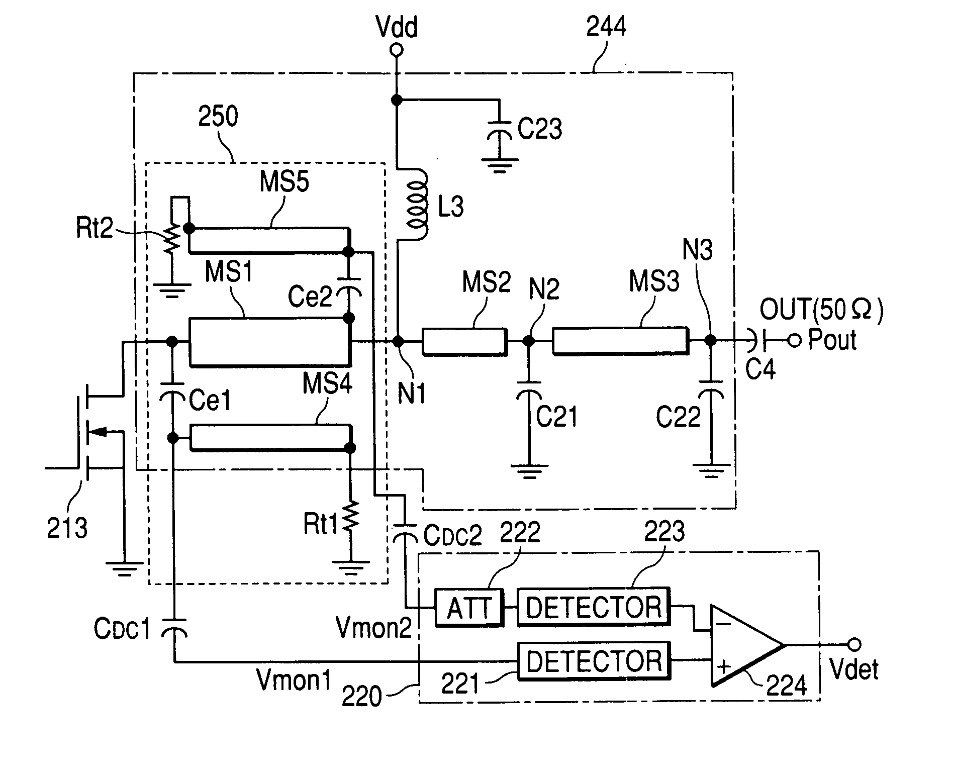 Electronic parts for high frequency power amplifier