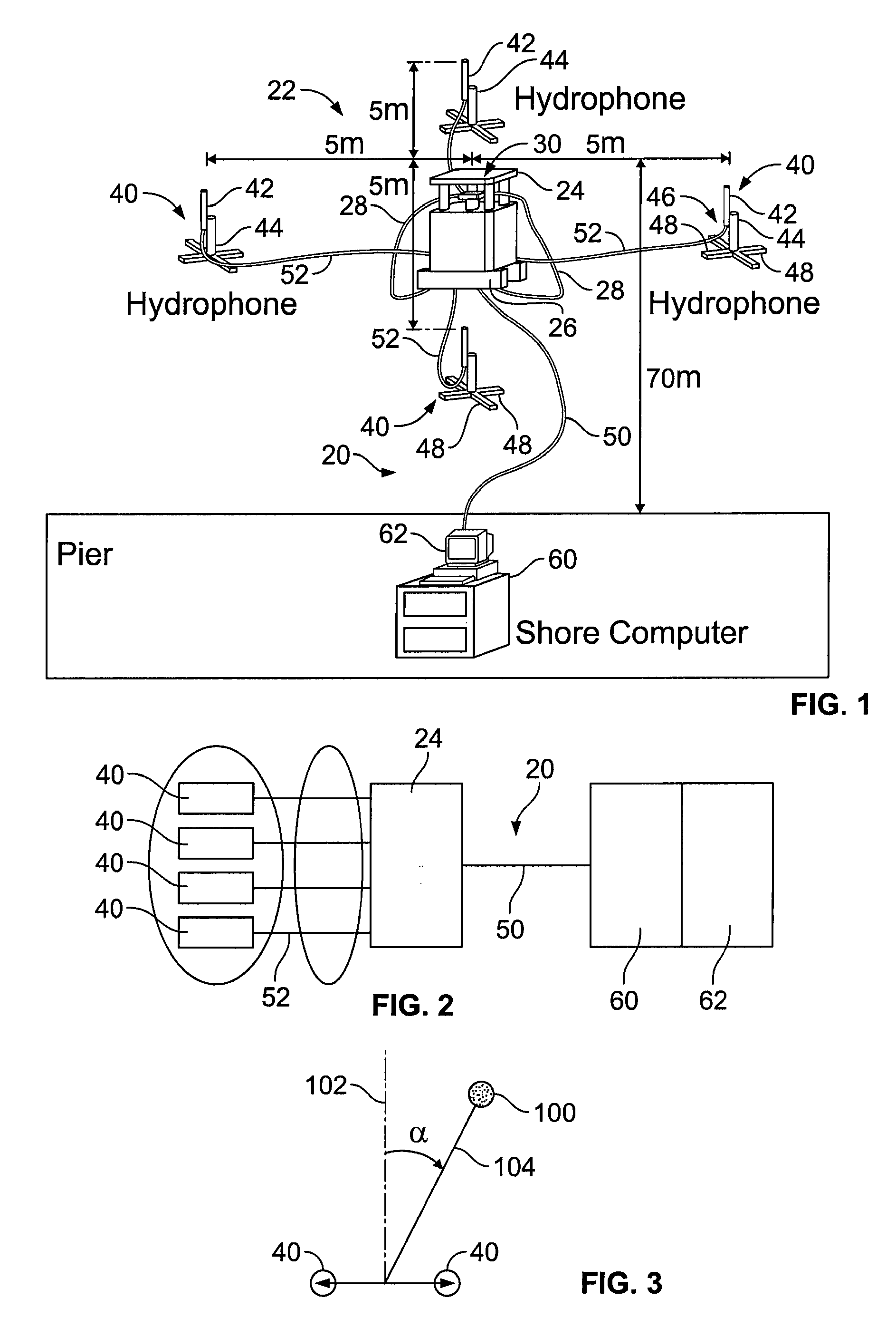 Passive acoustic underwater intruder detection system