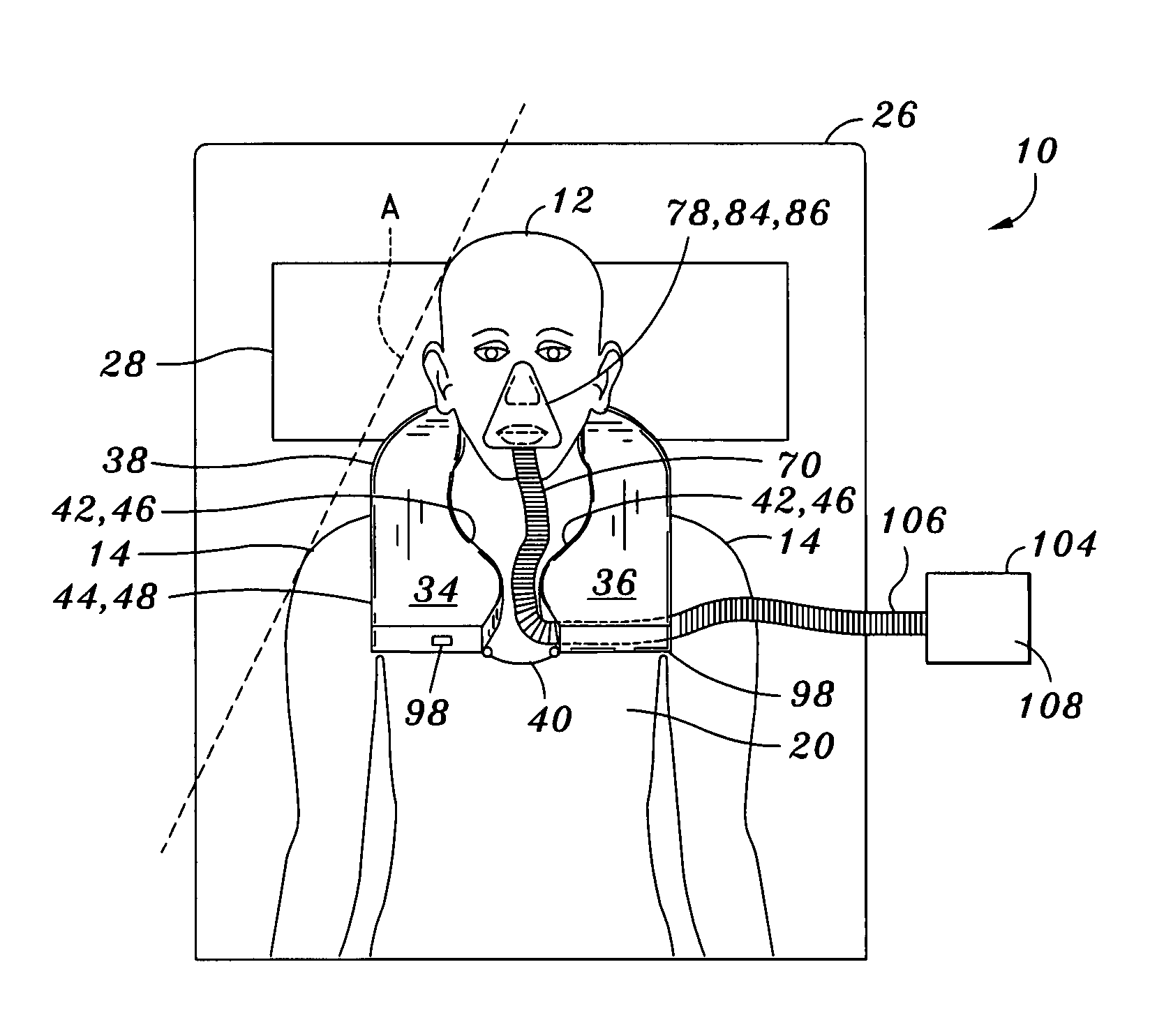 Continuous positive airway pressure device and configuration for employing same