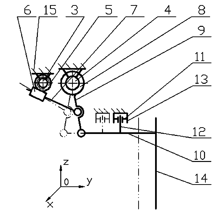 Screw, rocking block guide rod and trough-type cam combined space mechanism of sliding plug door