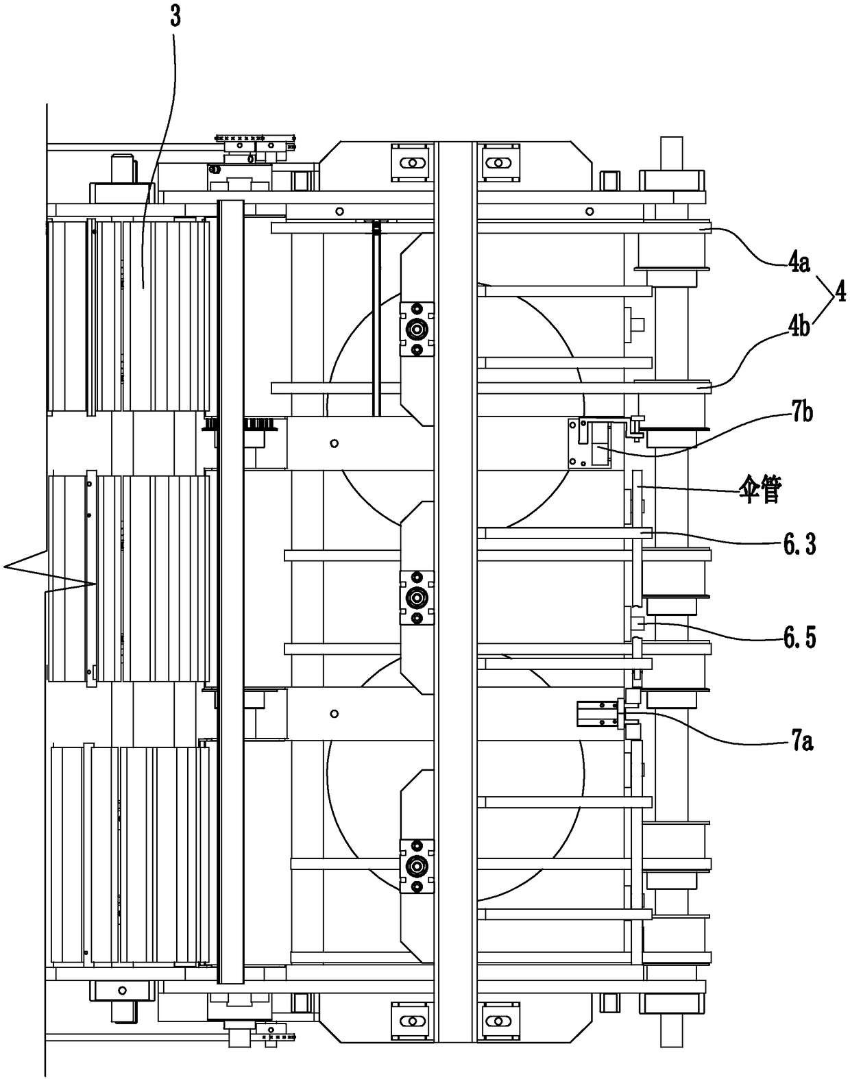 Umbrella tube feeding and orientation mechanism