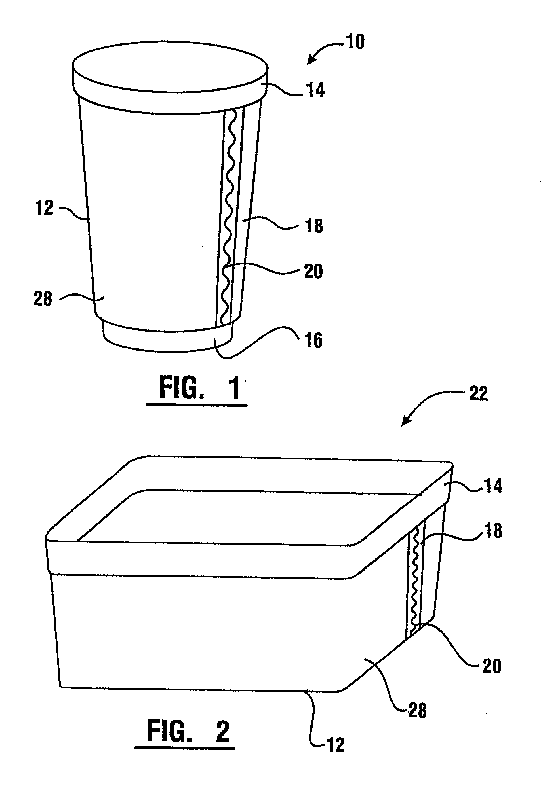 Label ledge for injection molded containers