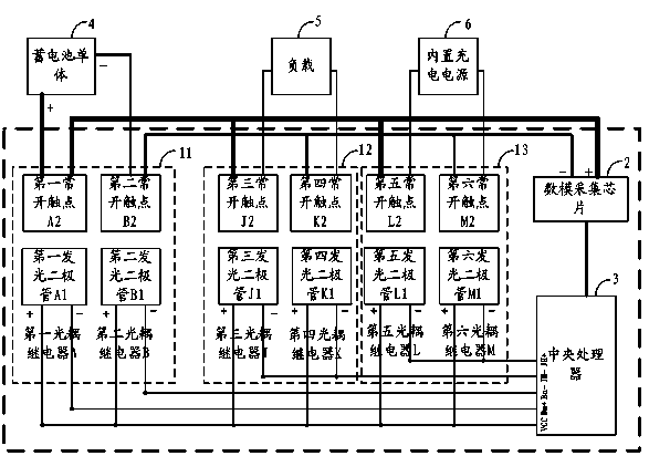 Device for monitoring and balancing storage battery voltage