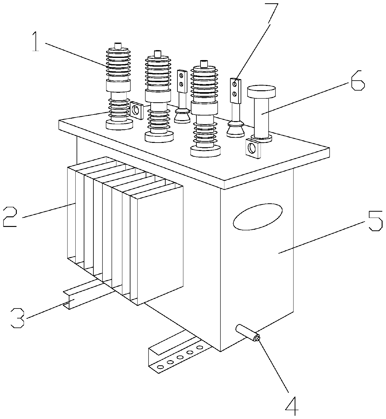 High-efficiency oil-immersed transformer capable of quickly exhausting gas