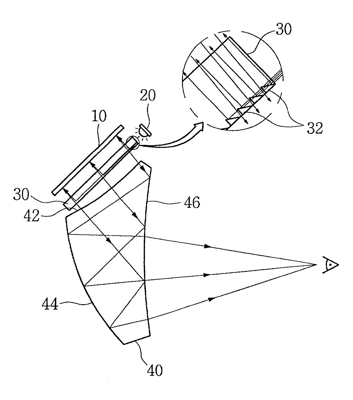 Optical system for head mounted display