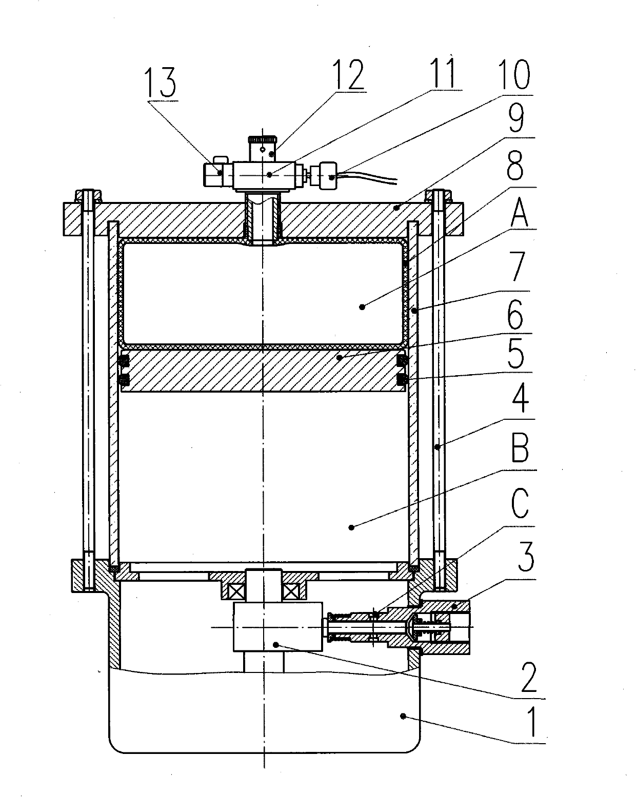 Lubricating device with pneumatic tire pressure oil tank