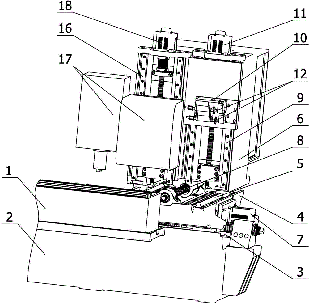 Double-milling head machining device