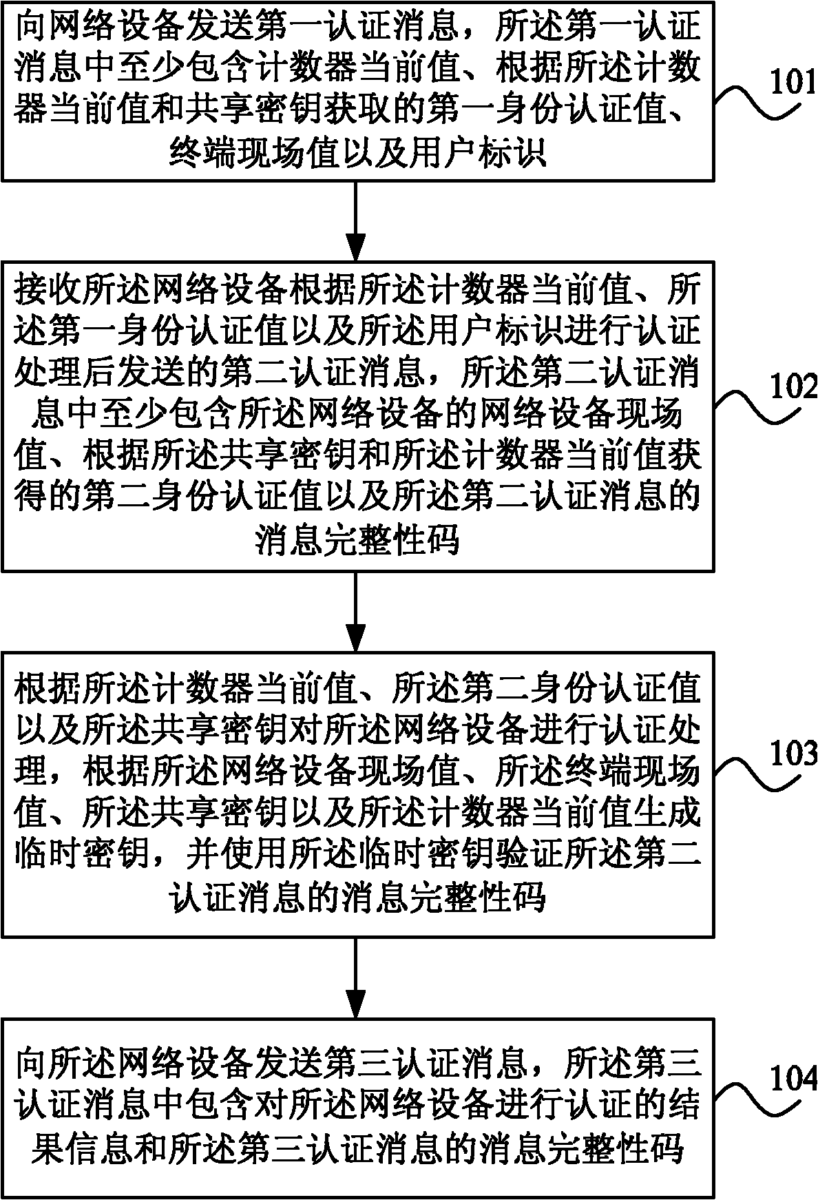 Access authentication processing method and system, terminal as well as network equipment