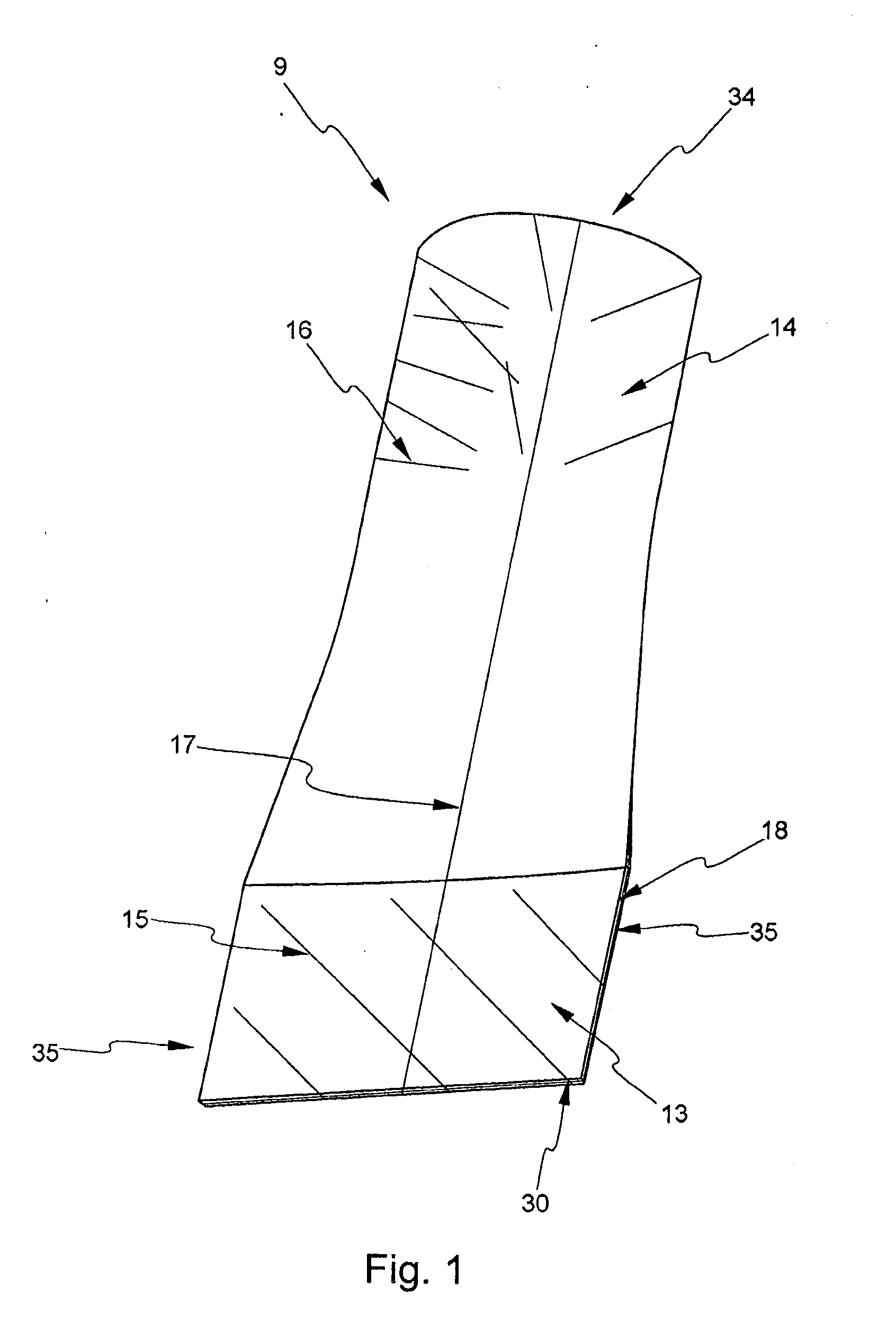 Support structure for a wing