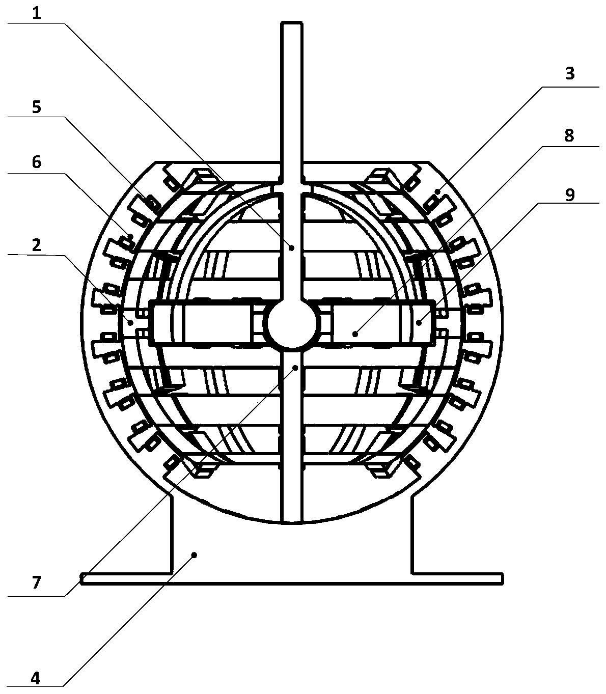 Three-degree-of-freedom motor with double-stator structure