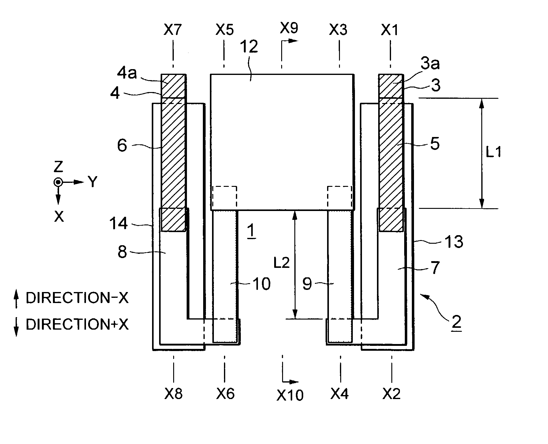 Thermal displacement element and radiation detector using the element