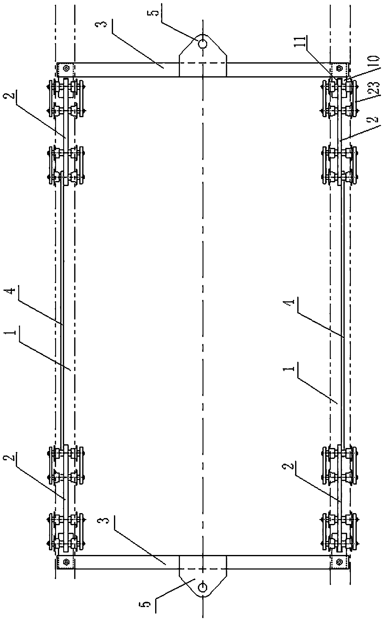 Synchronous combined lifting appliance for converter transformation