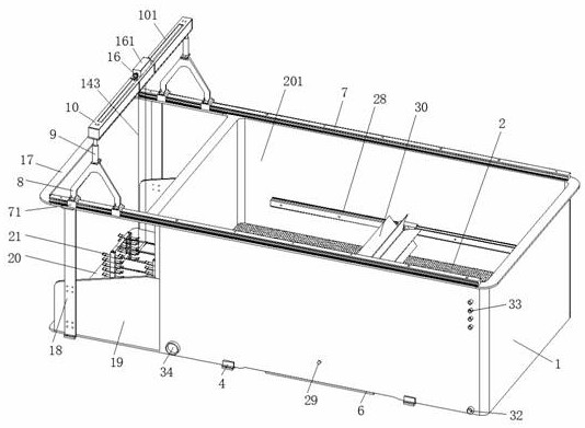 Aluminum profile electroplating device convenient for split-flow treatment of waste residues and waste liquid