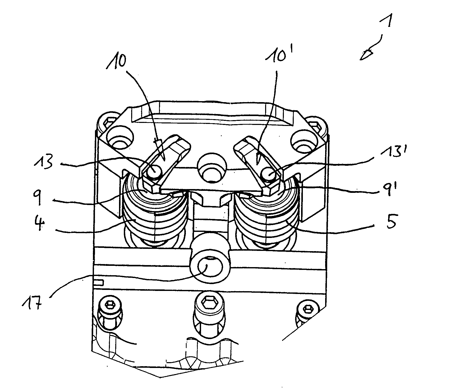 Electromagnetic valve operating device with adjustable neutral position