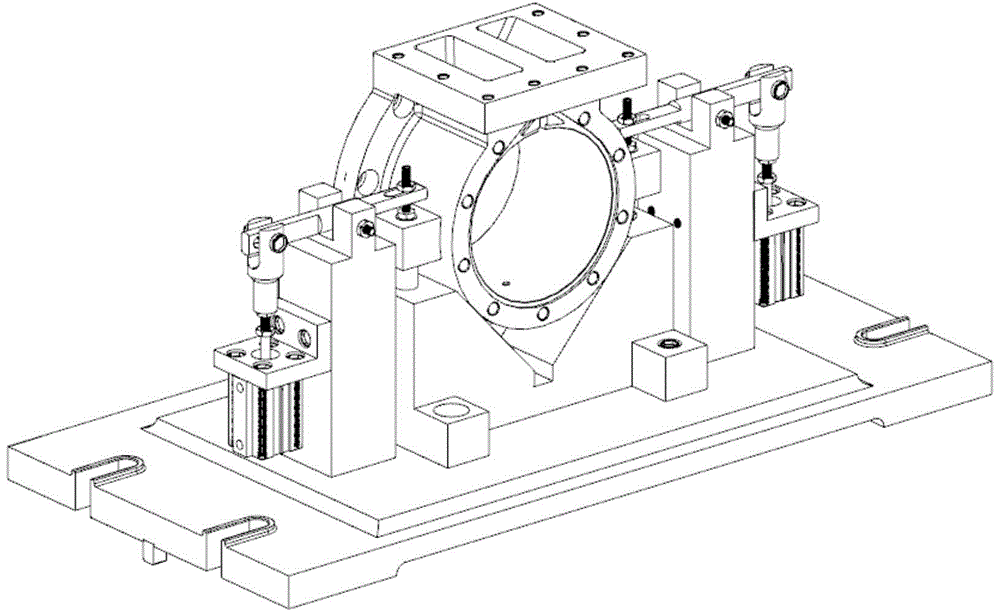 V-block-positioning pneumatic clamping machining center fixture