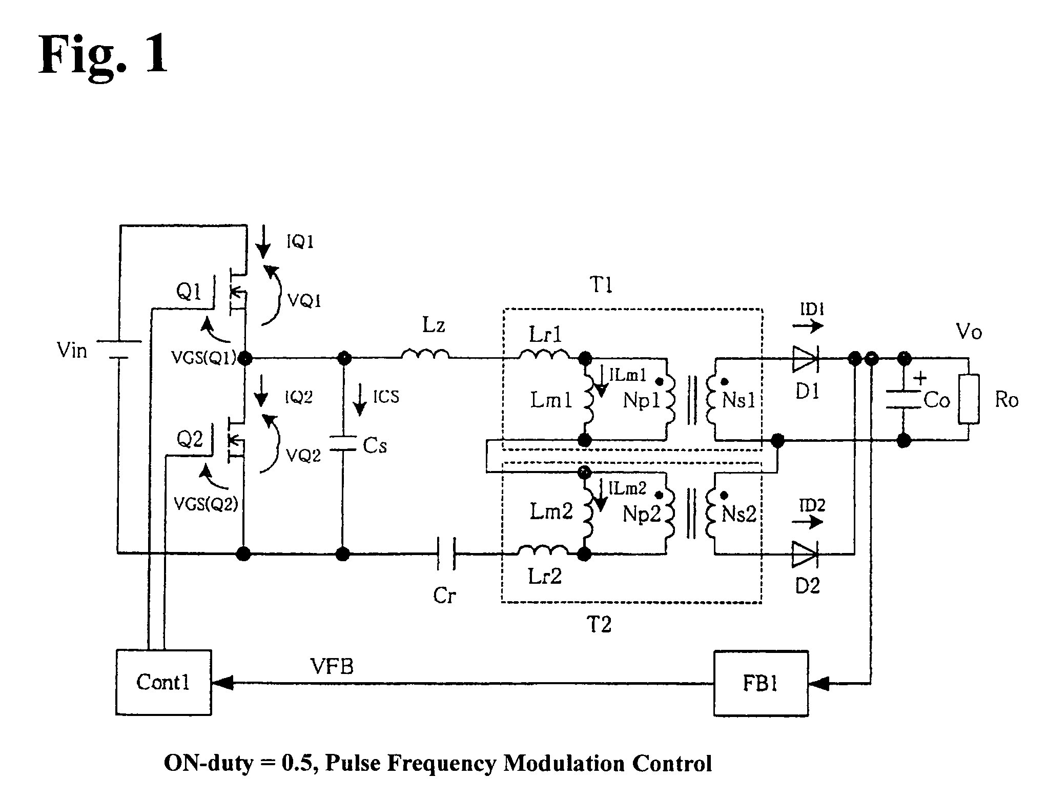 Switching power supply with pulse frequency modulation control