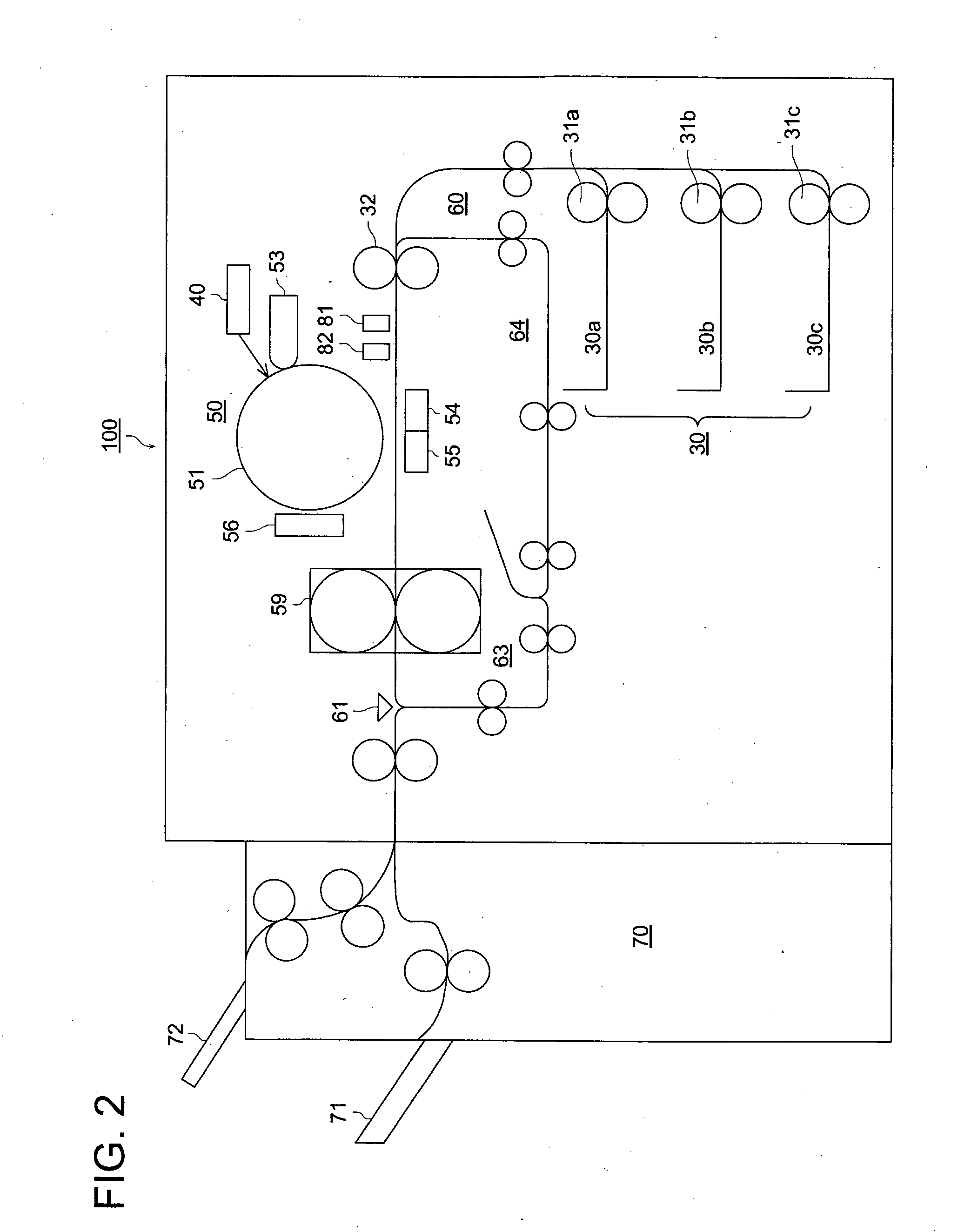 Image forming apparatus in which recording sheet having tab is used