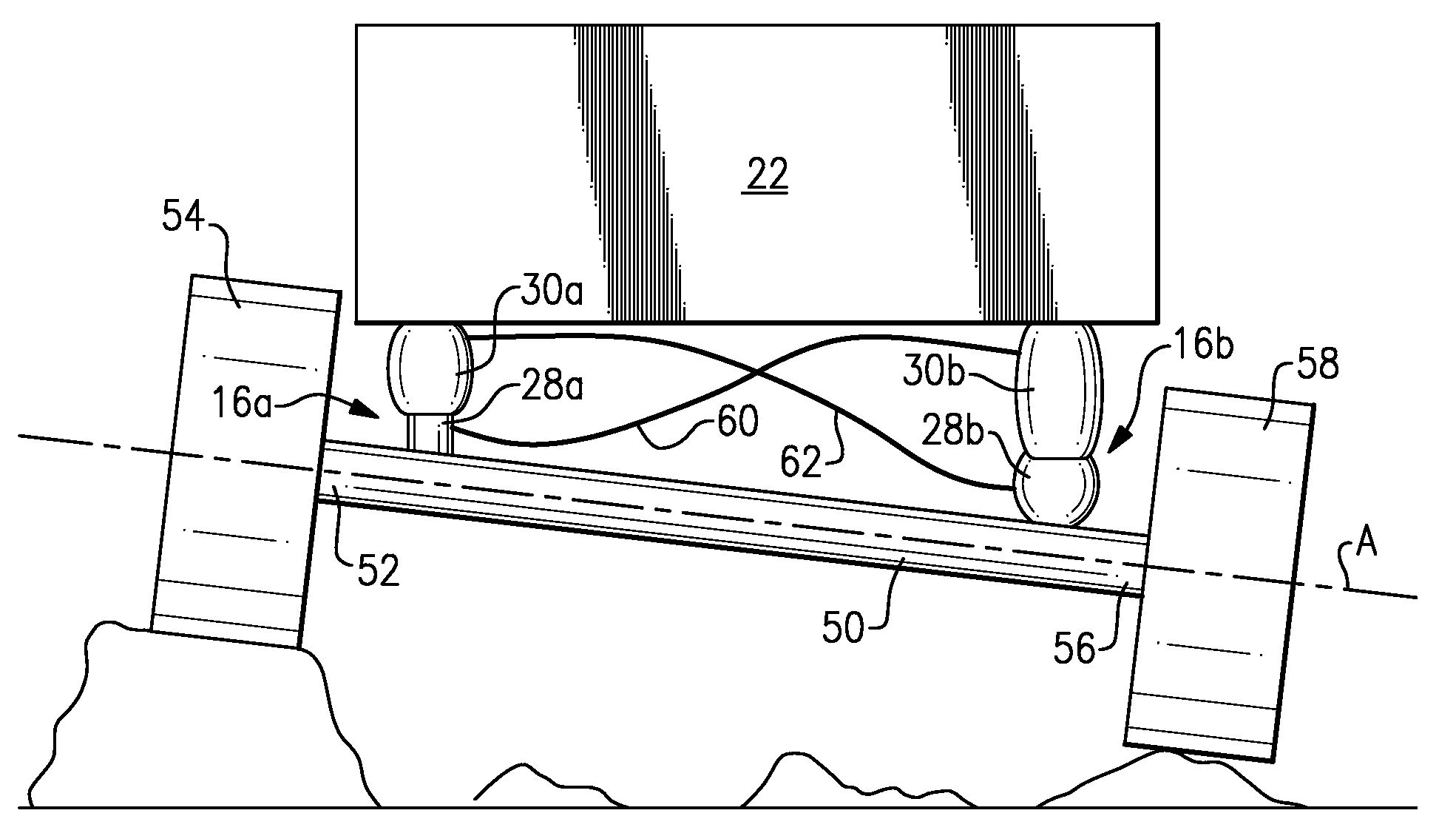 Cross-linked variable piston air suspension