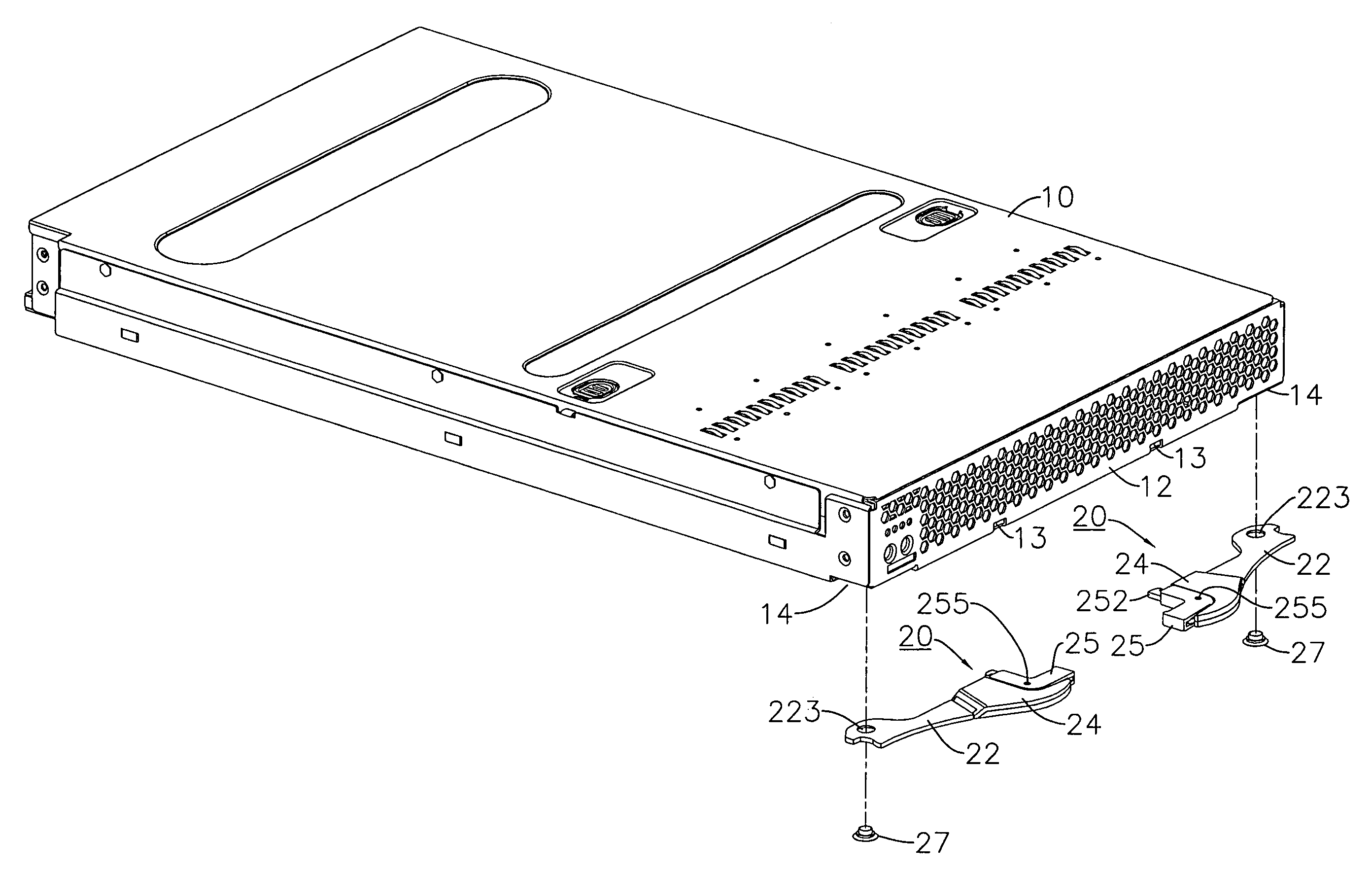 Modular case handle positioning device