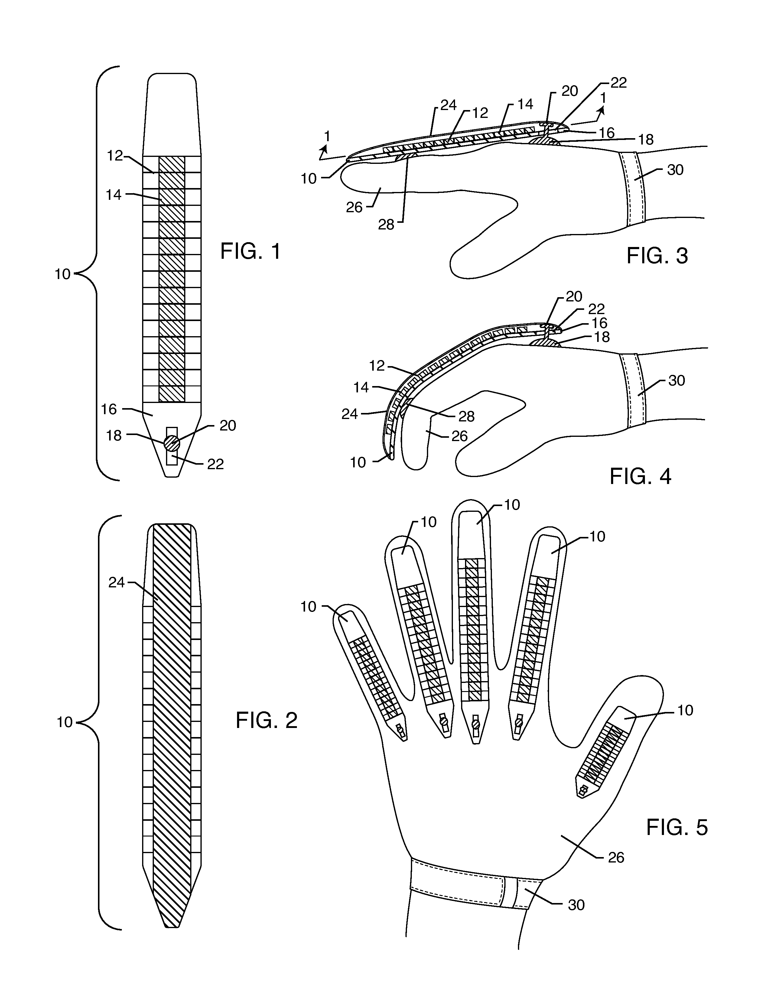 Glove Preventing Hyper-Extended or Jammed Fingers