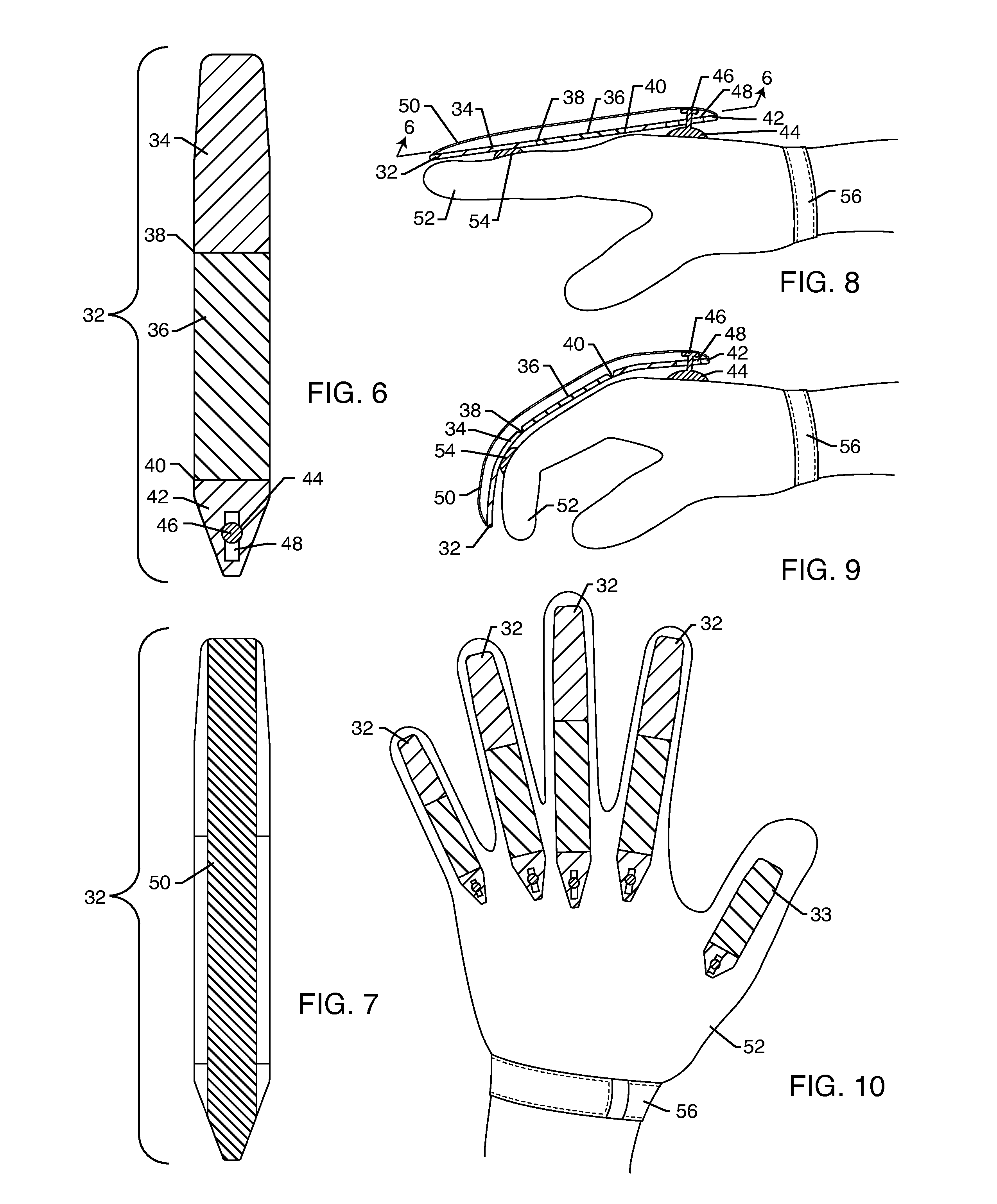 Glove Preventing Hyper-Extended or Jammed Fingers