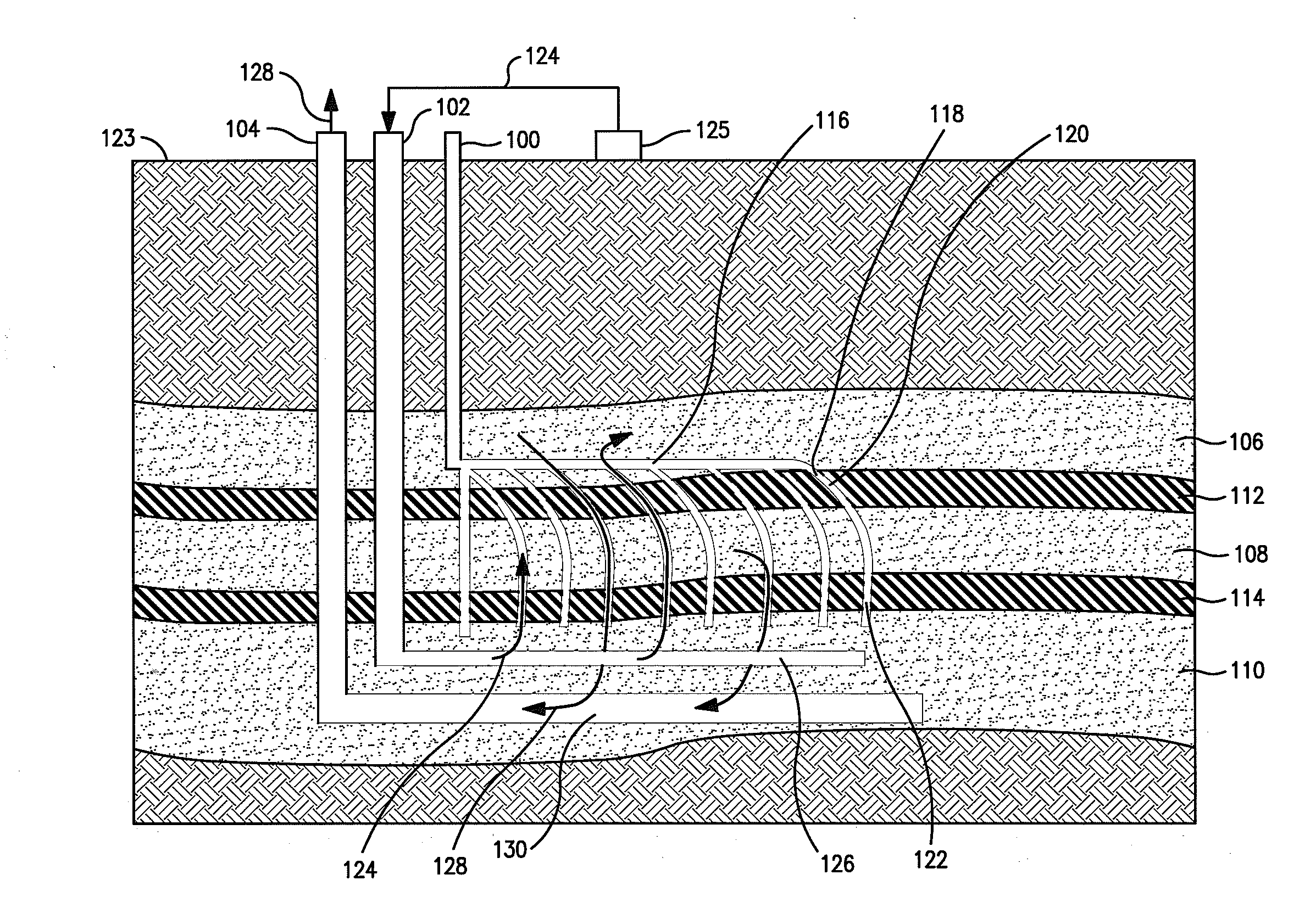 Draining a reservoir with an interbedded layer