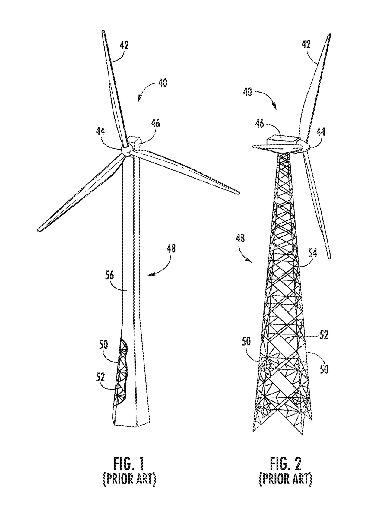 Hybrid tubular lattice tower assembly for a wind turbine