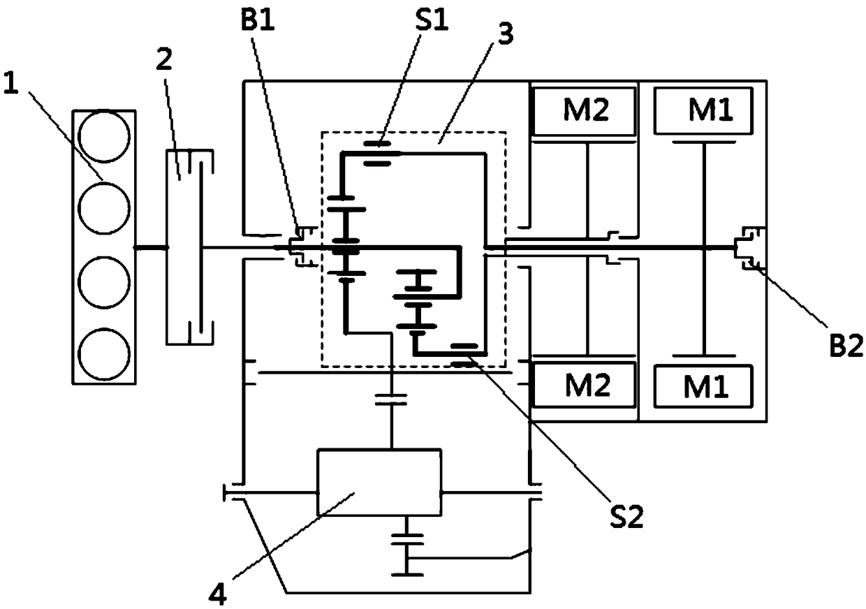 Control method for auxiliary starting engine of power split hybrid electric vehicle brake