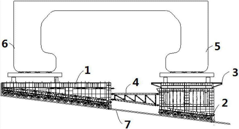 Twin-hull ship launching device and method