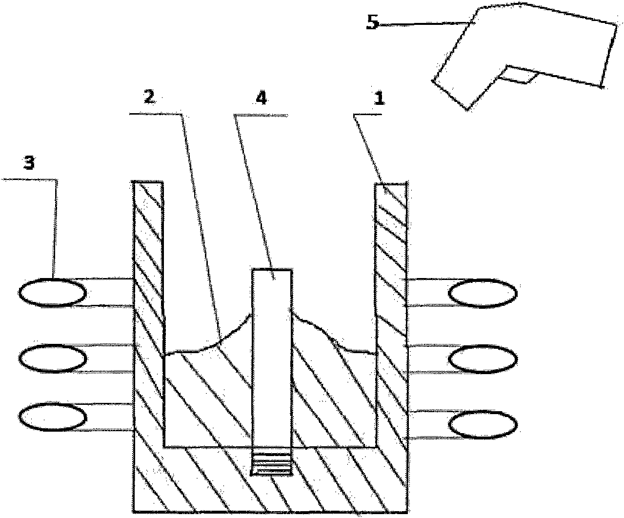 Method for induction heating fusion-cast welding of copper-tungsten mold