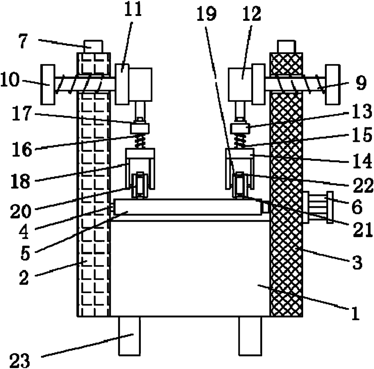 Blank pressing device for processing corrugated cardboard box