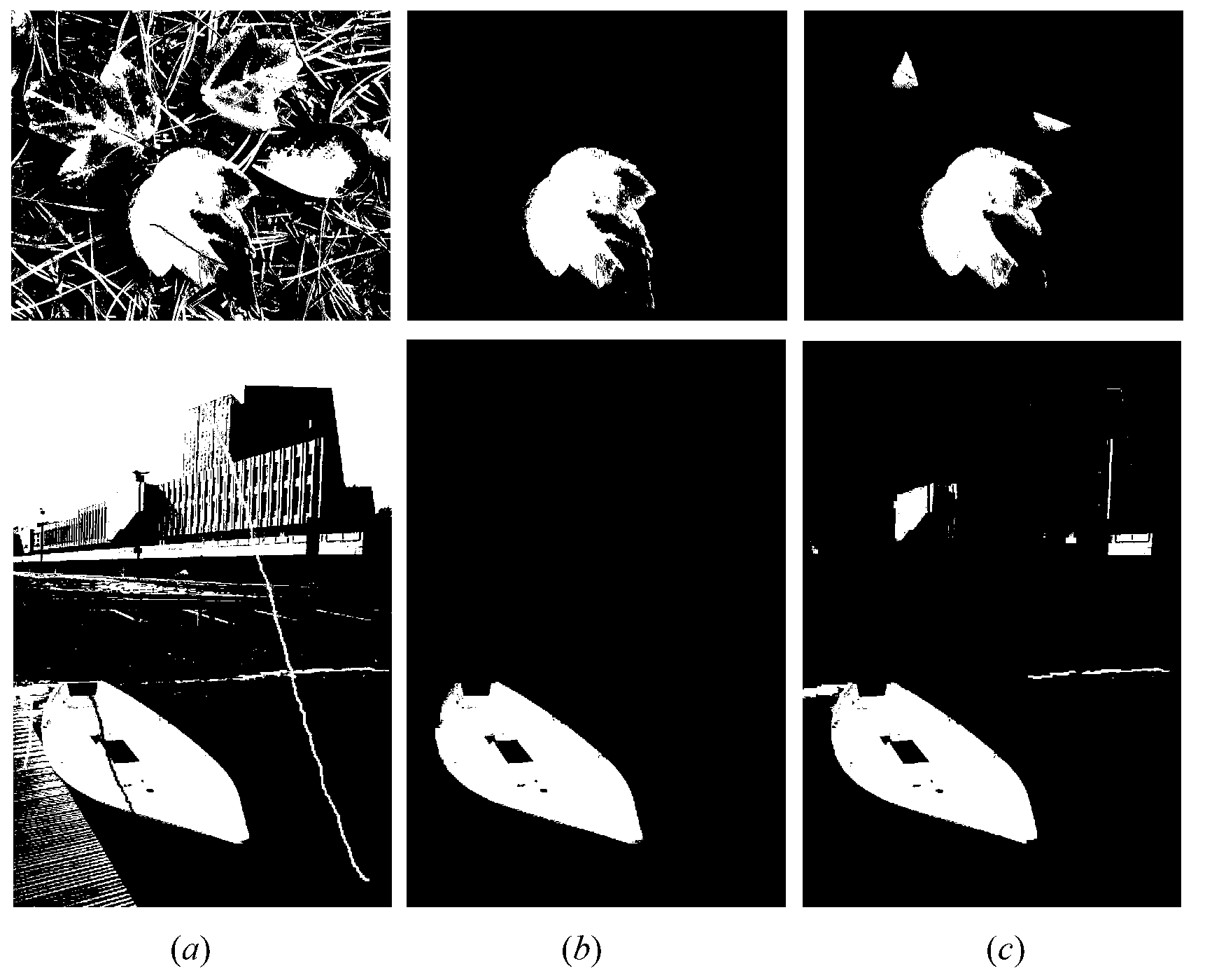 Method for segmenting images by aid of automatic weight selection